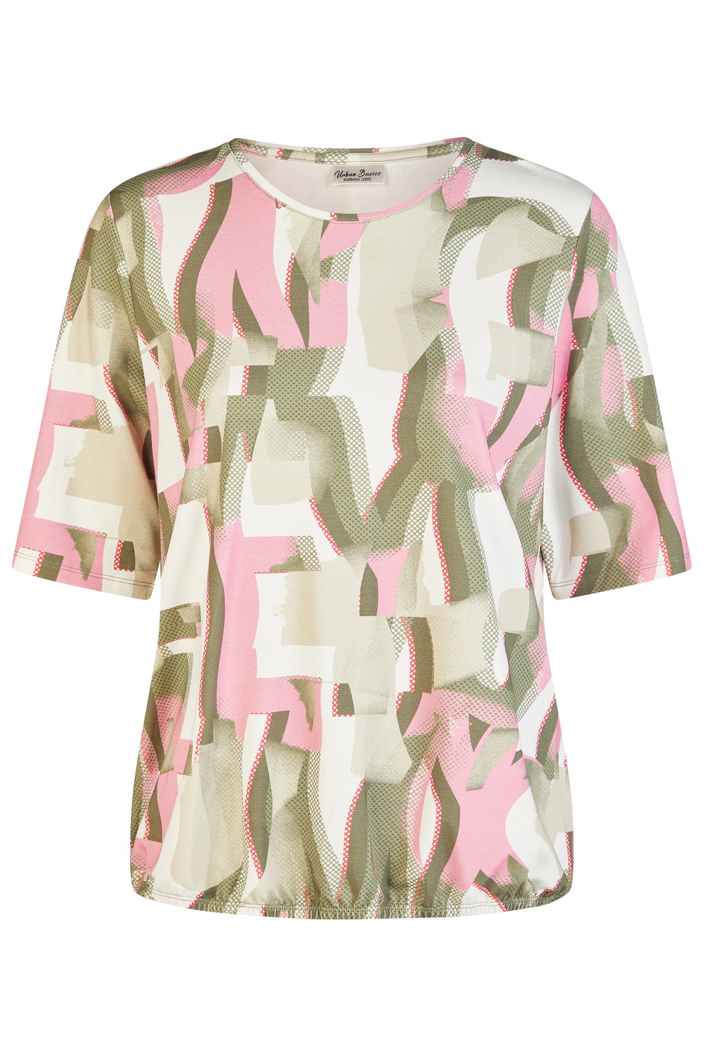 Barbara Lebek Abstract Print Top Khaki 62020062-651