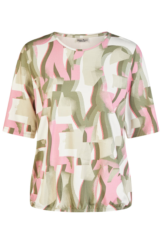 Barbara Lebek Abstract Print Top Khaki 62020062-651