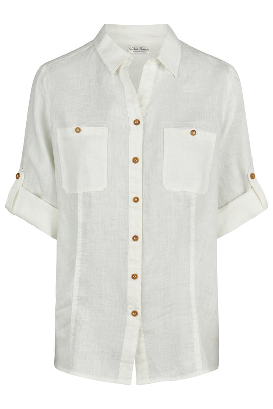 Barbara Lebek Linen Blouse Off-White 62120062-120