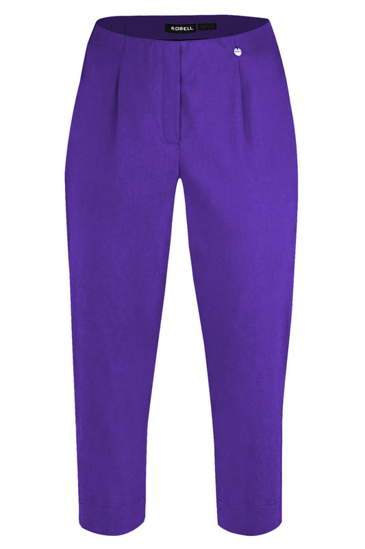 Robell Marie 07 Capri Trousers Dark Purple 51576-5499-541
