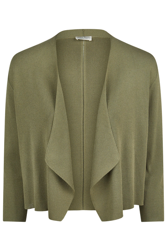 Barbara Lebek Open Front Cardigan Khaki 65210062-651