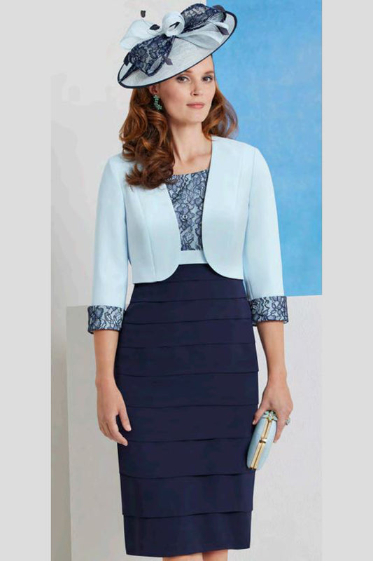 Condici Layered & Lace Detail Two Piece Serene Blue 71072N