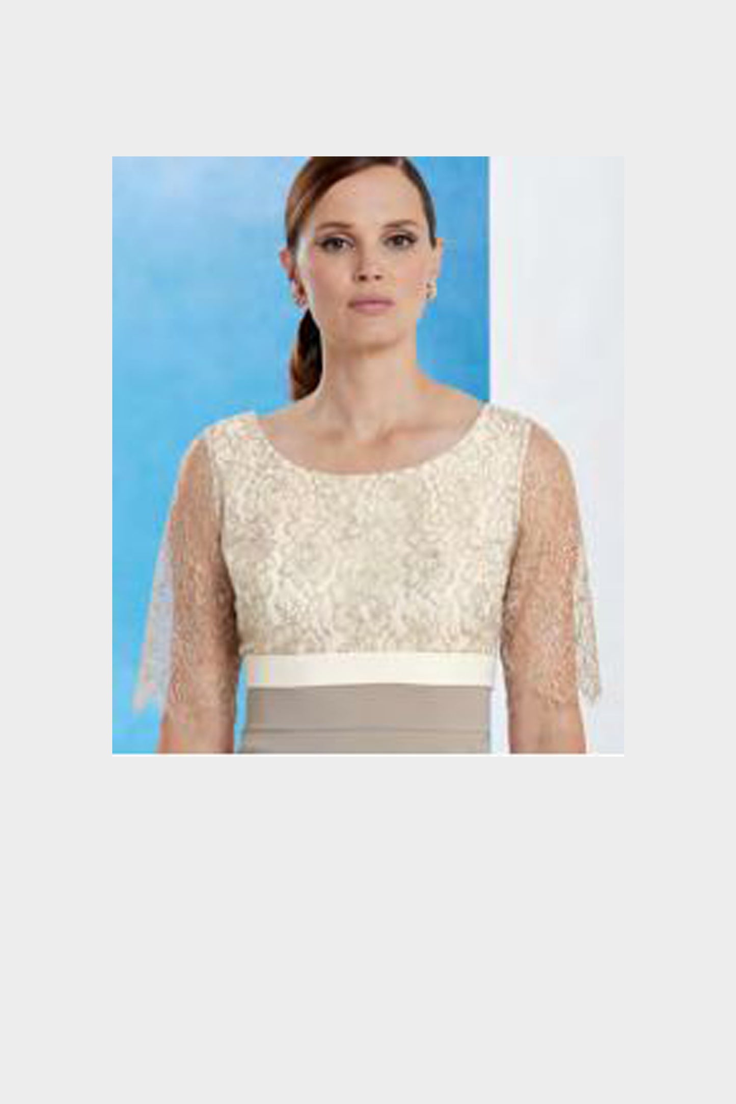 Condici Layered & Lace Detail Two Piece - Alabaster/Hazel Mist - 71072C