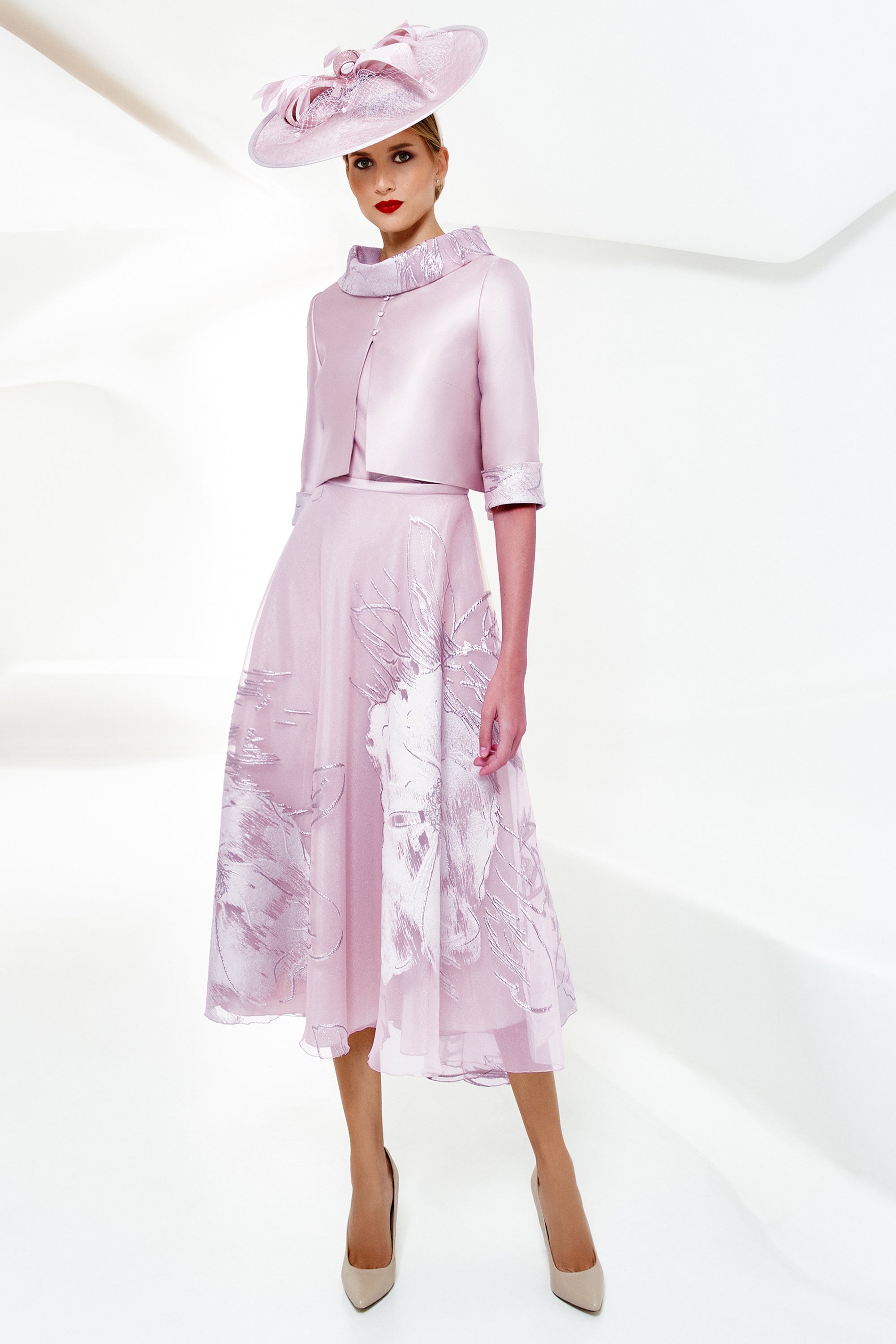 Gabriela Sanchez Metalic Floral Detail Dress Lilac 5703 main image 1