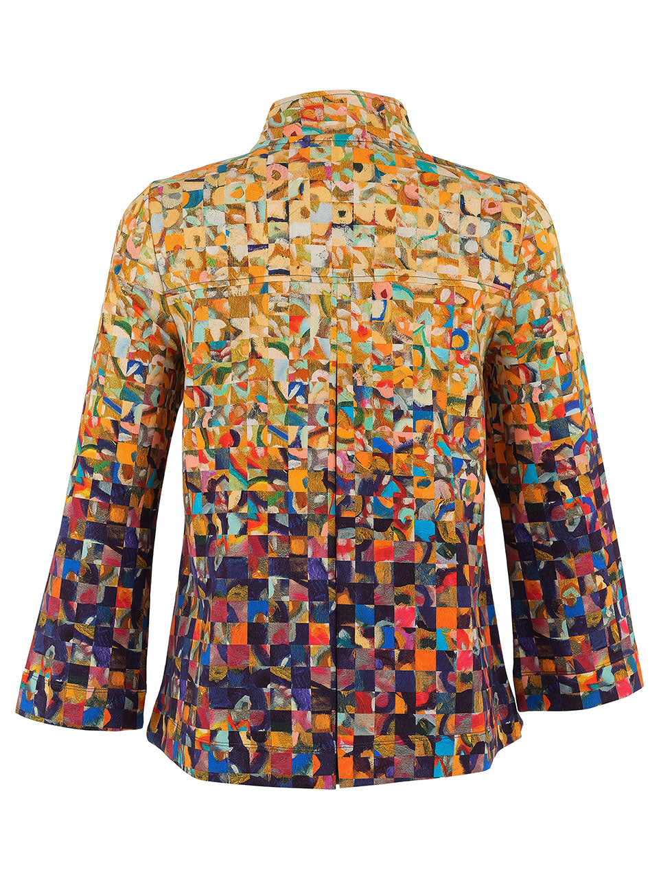 Dolcezza "Rubble" Abstract Print Swing Jacket Multi 75614