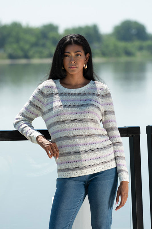 Alison Sheri Fine Knit Stripe Sweater Multi A45096
