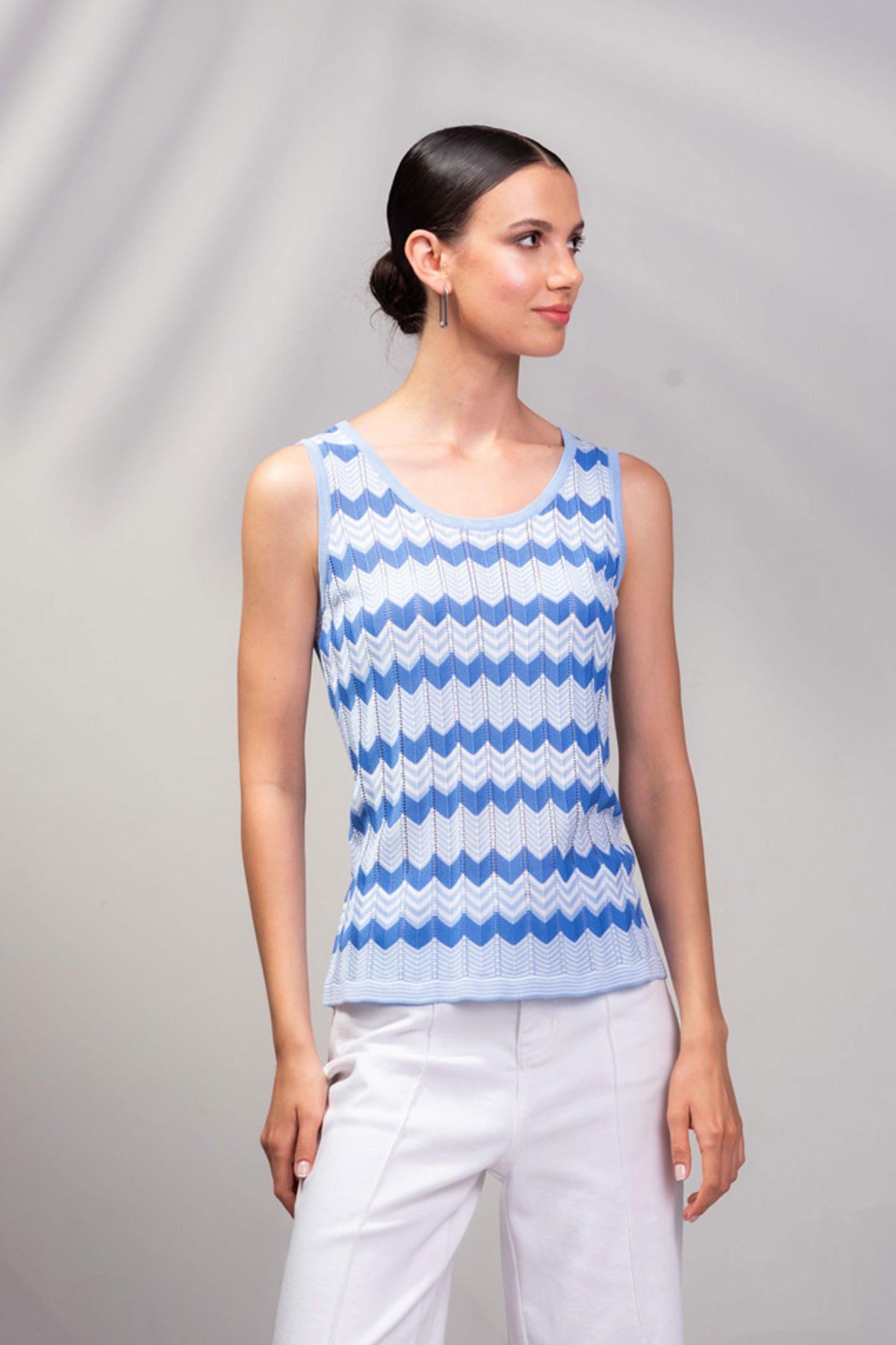 Alison Sheri Striped Knit Twin-Set Blue Multi A45339