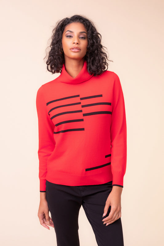 Alison Sheri Roll Neck Sweater Red A48043