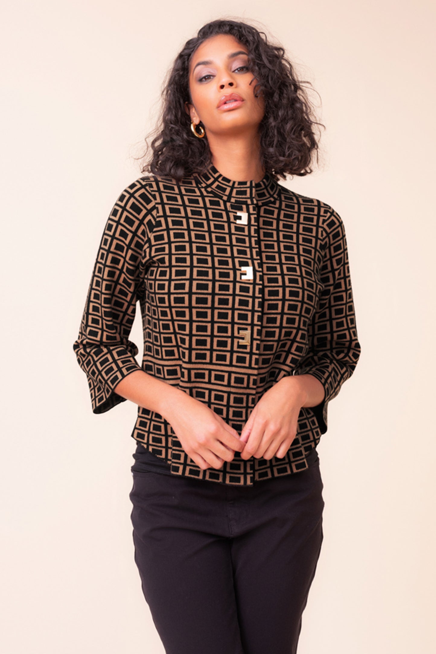 Alison Sheri Shirt/Jacket Brown/Black A48150