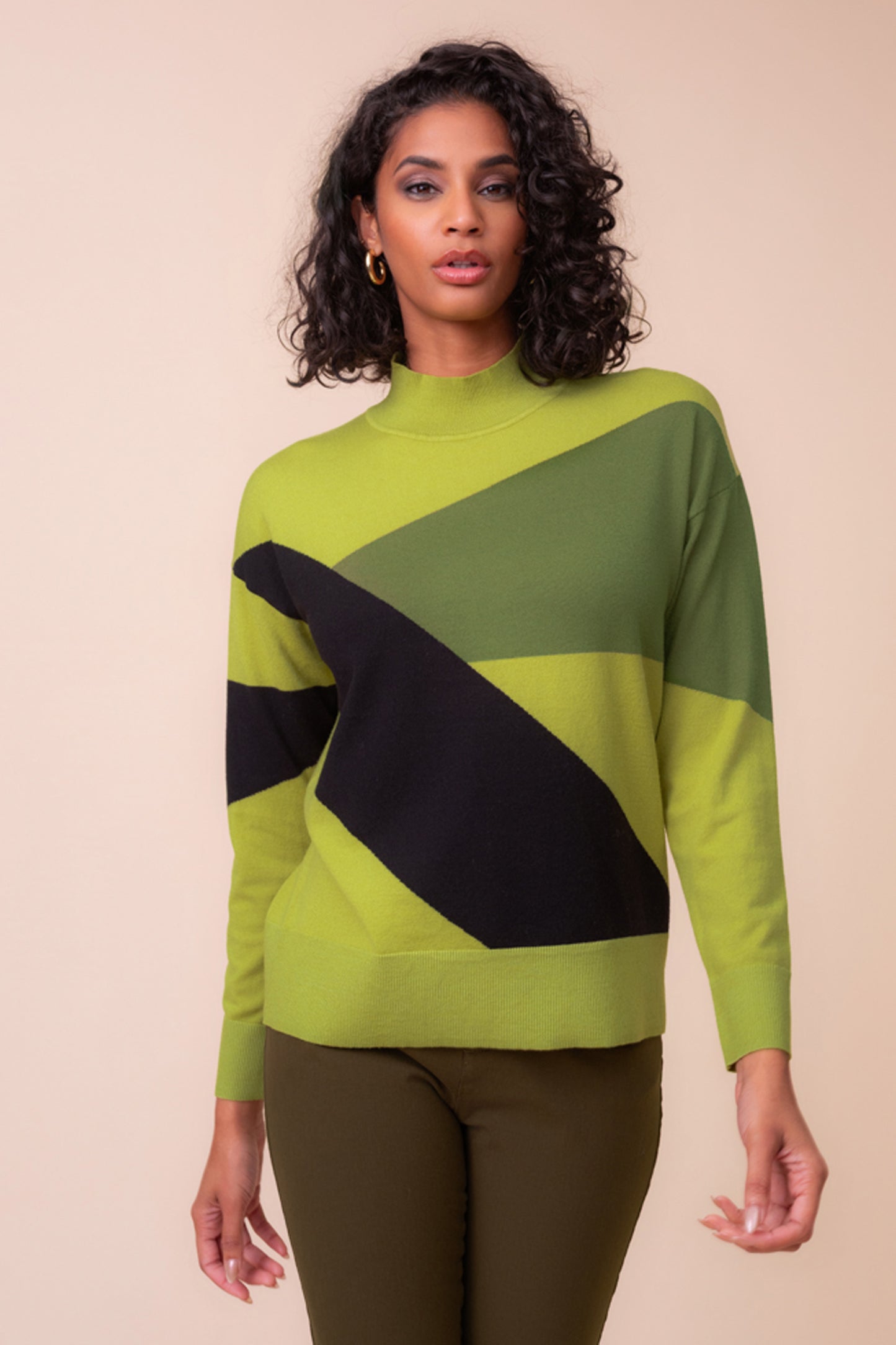 Alison Sheri Knitted Sweater Green/Black A48270