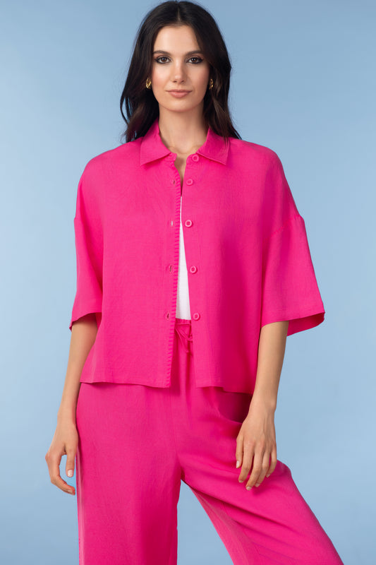 Alison Sheri Short Sleeved Shirt Fuchsia A47236