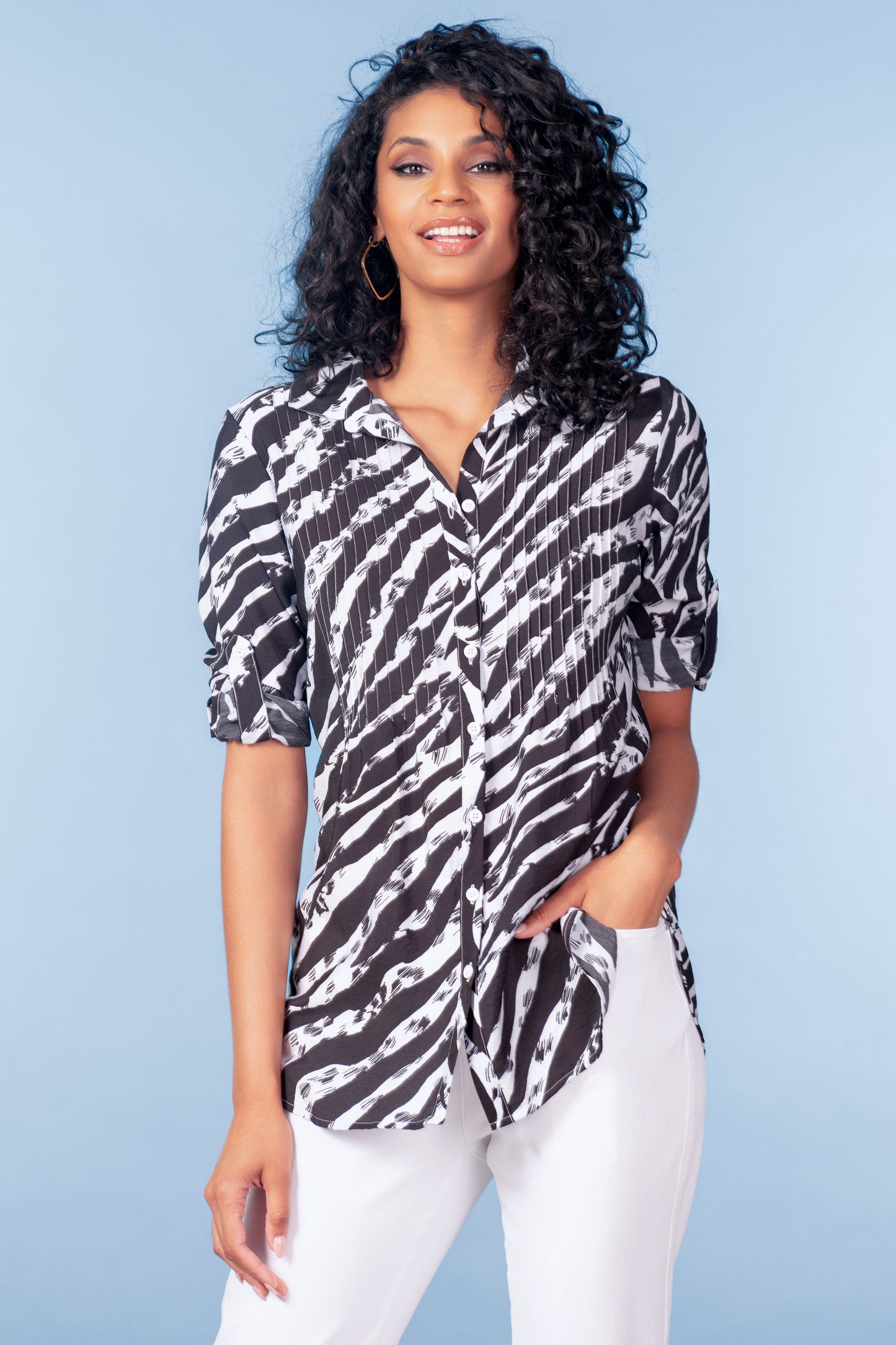Alison Sheri Zebra Print Blouse Black/White A47632