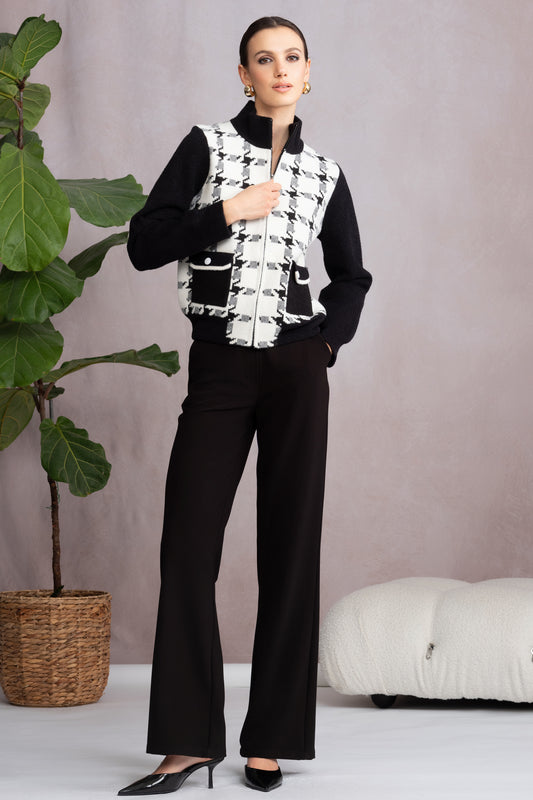 Alison Sheri Checked Zip Jacket - Multi - A46350