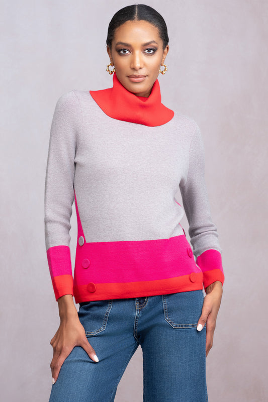 Alison Sheri Roll Neck Sweater - Multi - A46100