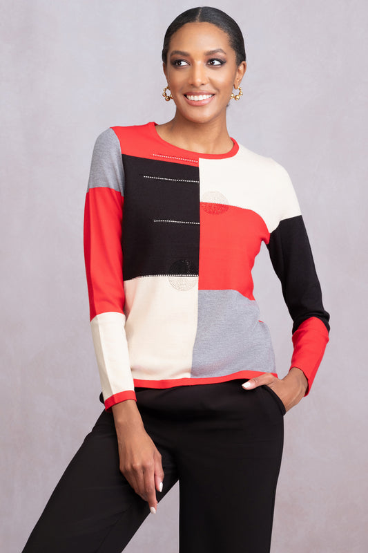 Alison Sheri Embellished Detail Sweater - Multi - A46489