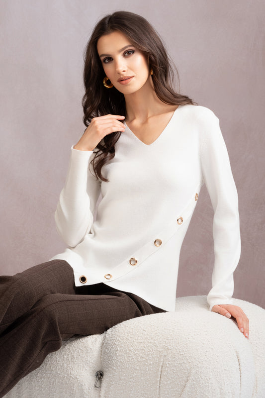 Alison Sheri Knit Sweater - Off White - A46008