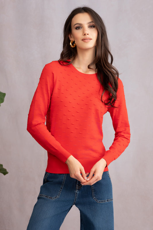 Alison Sheri Embossed Detail Sweater - Burnt Orange - A46102