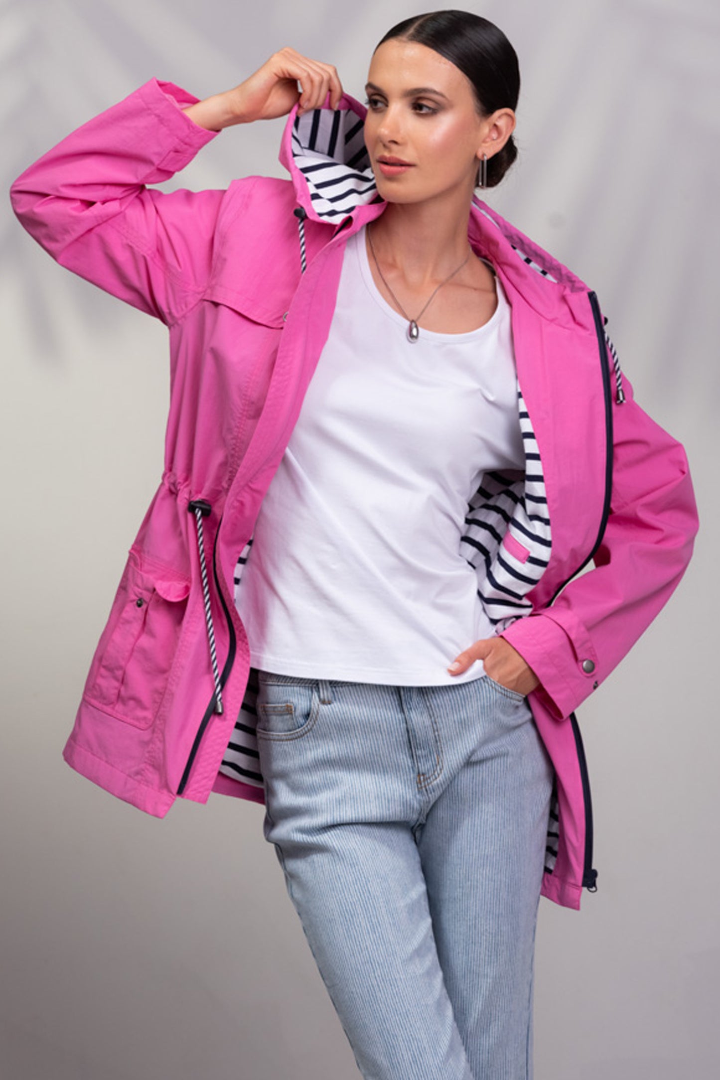 Alison Sheri Waterproof Hooded Jacket Fuchsia A45126