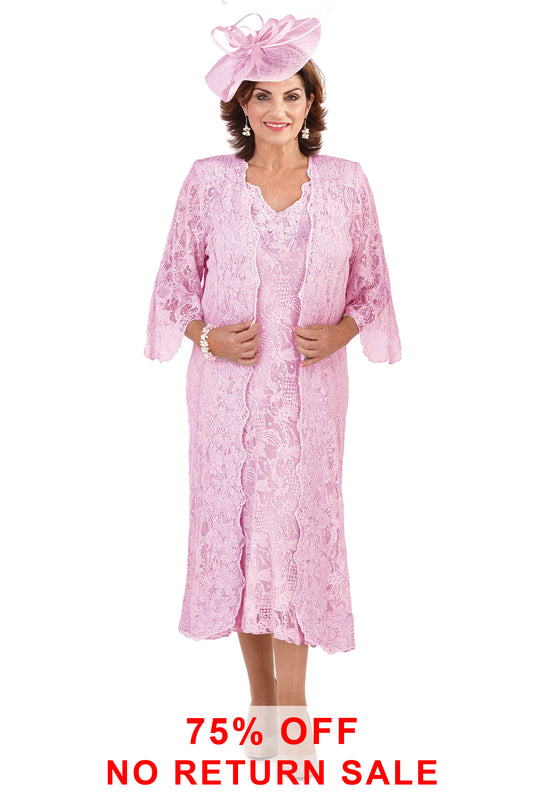 Ann Balon Carla Lace Detail 2 Piece Set Pink Carla