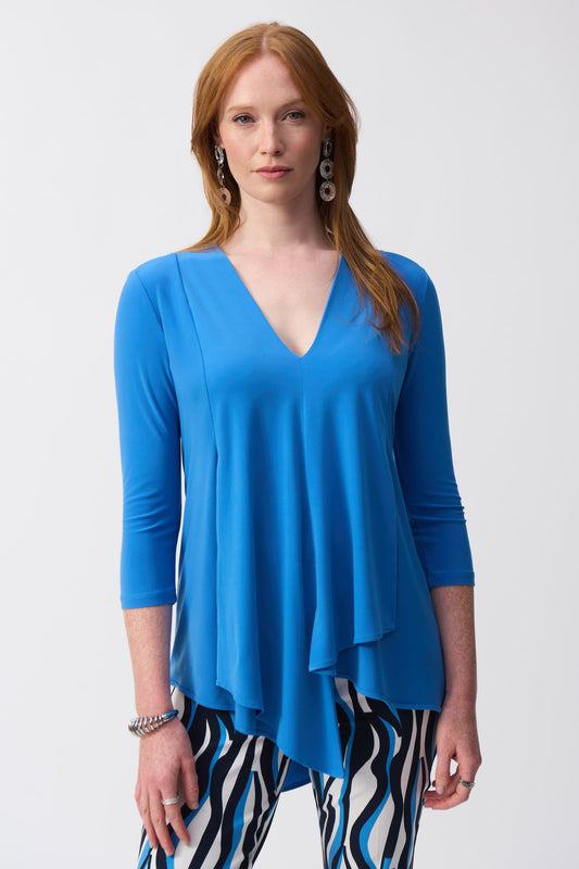 Joseph Ribkoff Asymmetric Tunic Coastal Blue 161066-4360