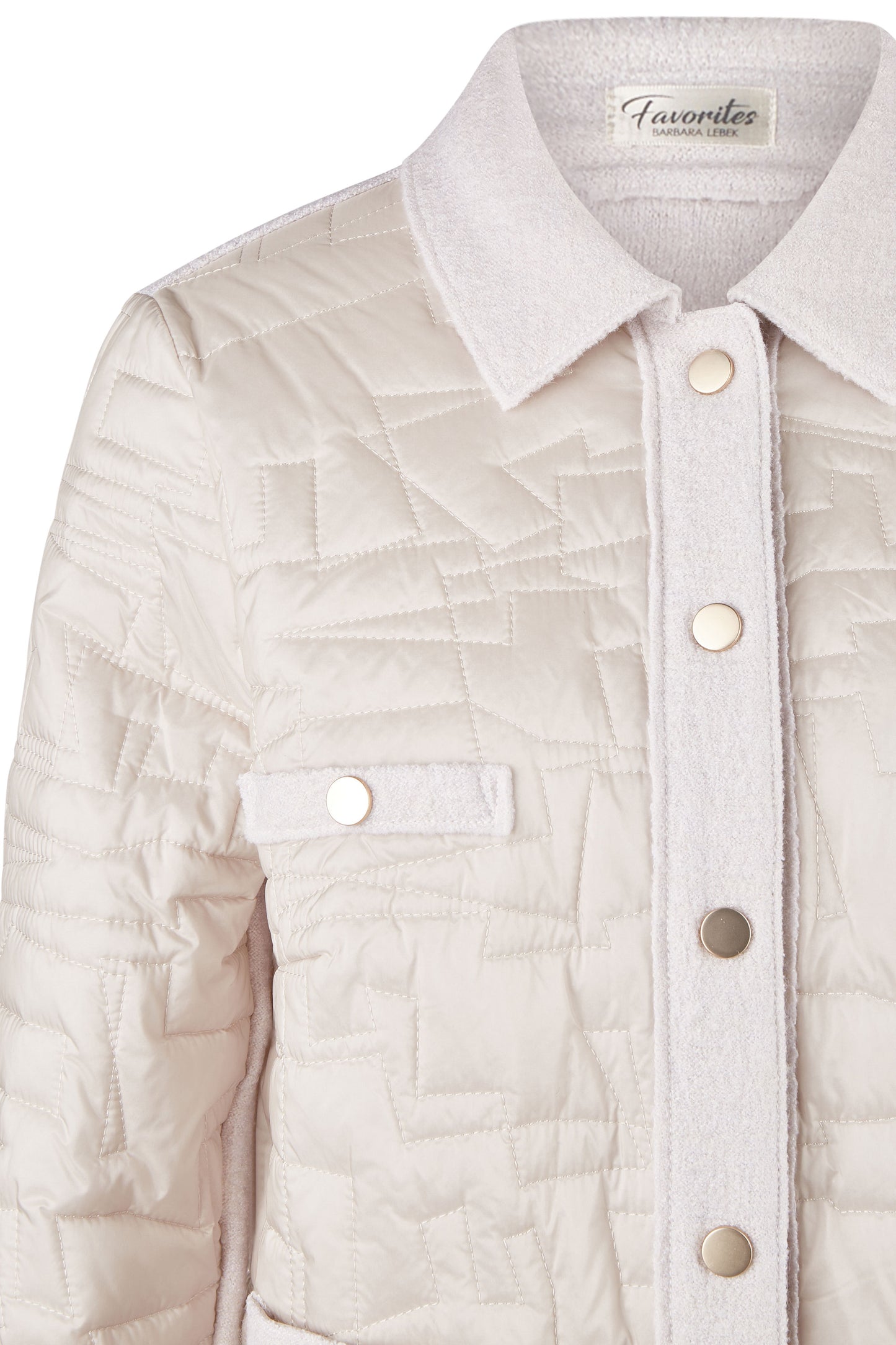 Barbara Lebek Quilted Button Jacket Almond 36520052-903