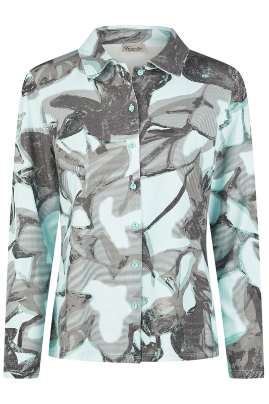 Barbara Lebek Abstract Print Blouse Mint 36200052-727
