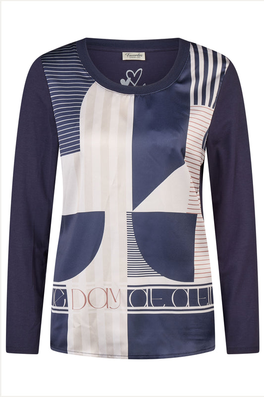 Barbara Lebek Abstract Top - Navy - 36660052-870