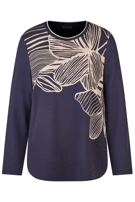 Barbara Lebek Floral/Stripe Top - Navy - 36640052-870