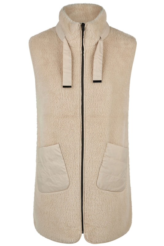 Barbara Lebek Fleece Gilet - Sand - 36870052-243