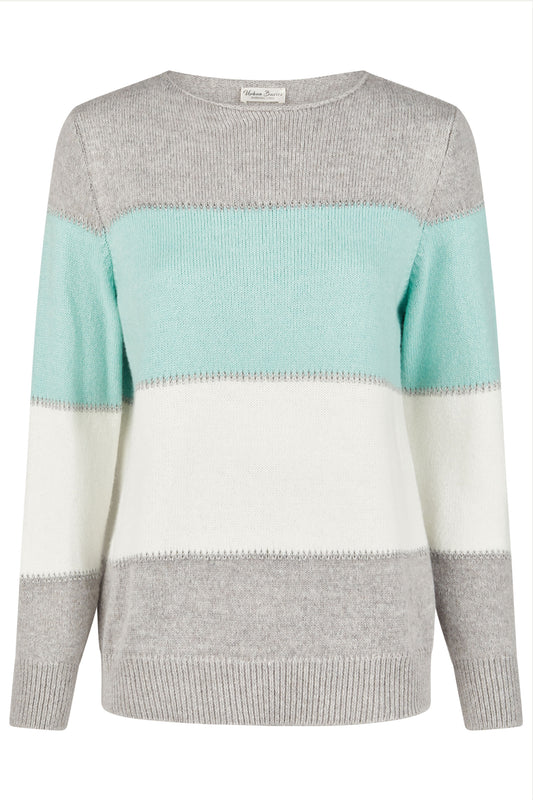 Barbara Lebek Wide Striped Sweater - Steel - 46450052-923