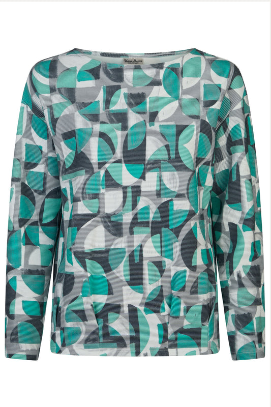 Barbara Lebek Bold Geometric Sweater Jade 41130052-729