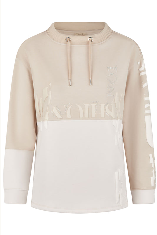 Barbara Lebek Two Tone Sweater Sand 36620052-243