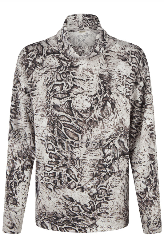 Barbara Lebek Snakeskin Patterned Top - Steel - 36230052-923