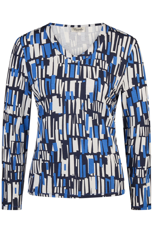 Barbara Lebek Bold Abstract Top - Navy - 36730052-870