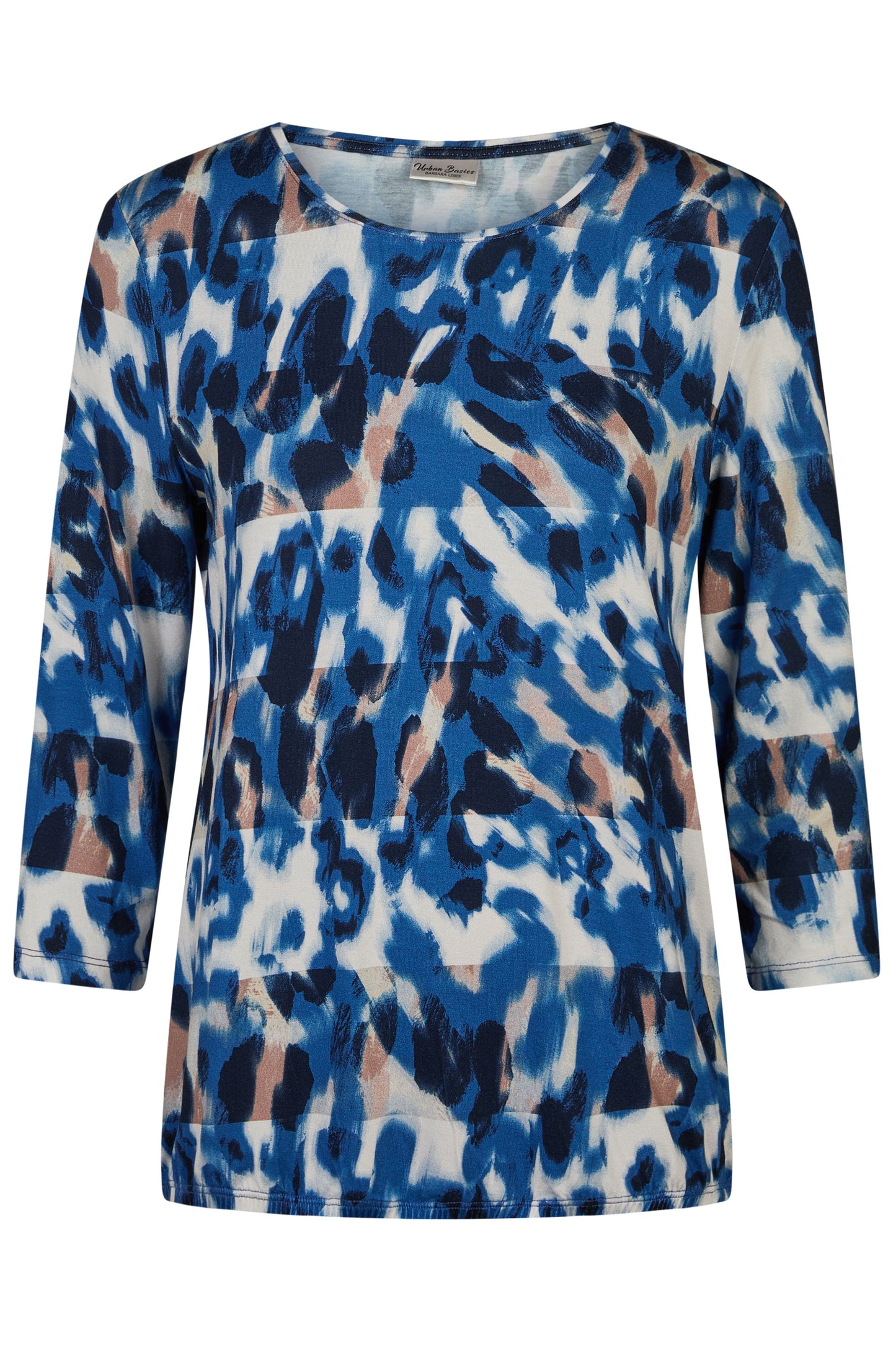 Barbara Lebek Animal Print Top - Ocean Blue - 41650052-824