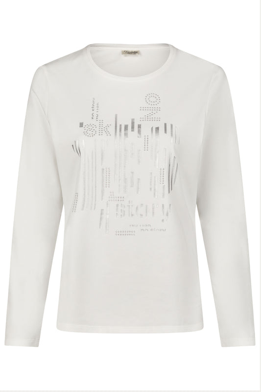 Barbara Lebek Abstract Embellished Top - Off-White - 36140052-120