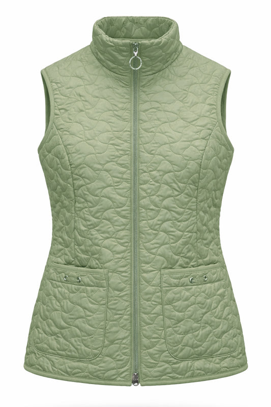 Barbara Lebek Quilted Gilet Sage 50740062-614