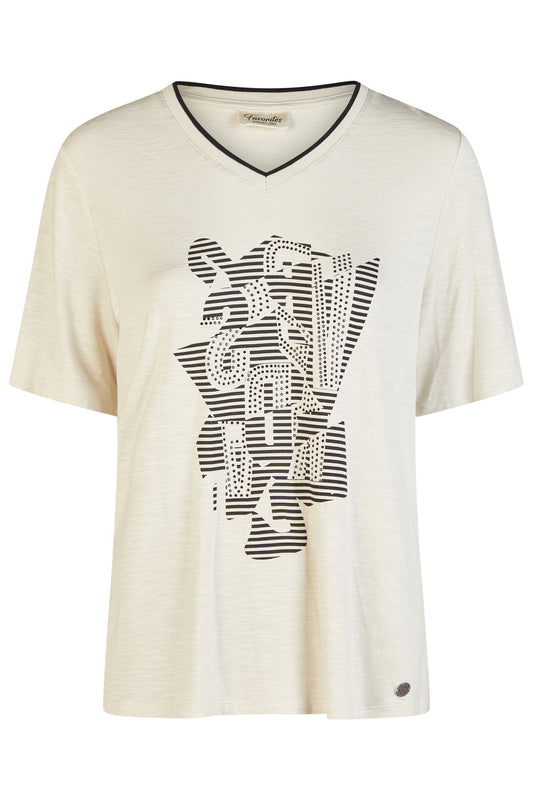 Barbara Lebek Graphic Print Top Ivory 56140062-221