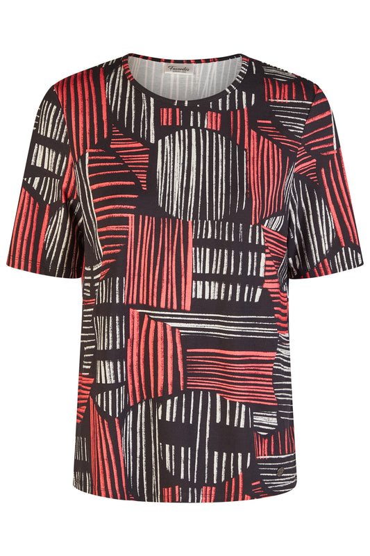 Barbara Lebek Abstract Bold Printed Top Red 56230062-458