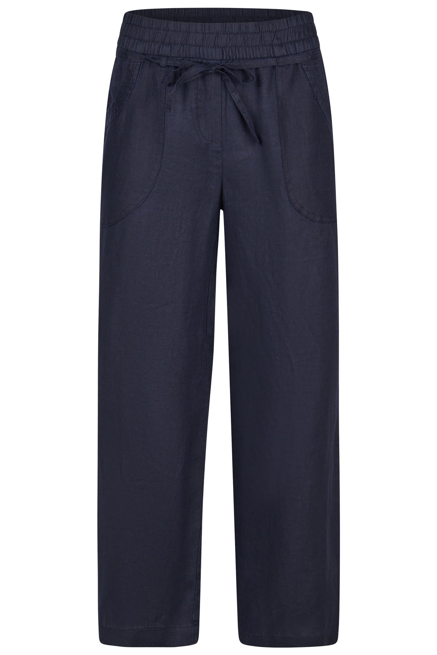 Barbara Lebek Wide Leg Linen Trousers Navy 56750062-870