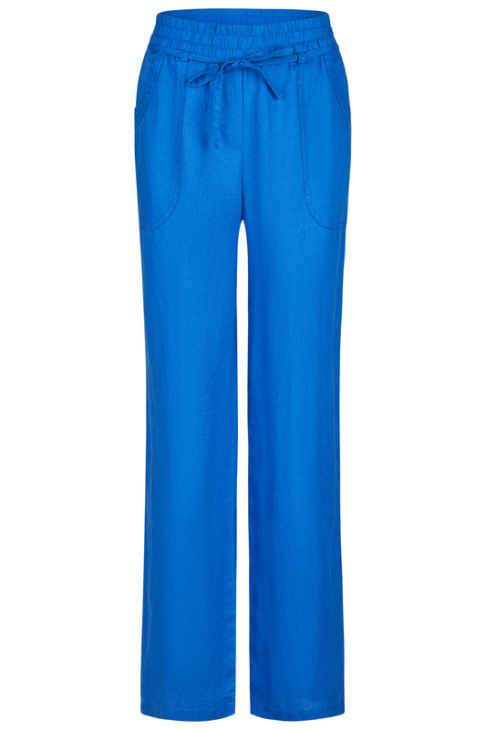 Barbara Lebek Linen Trousers Ocean Blue 57770062-771