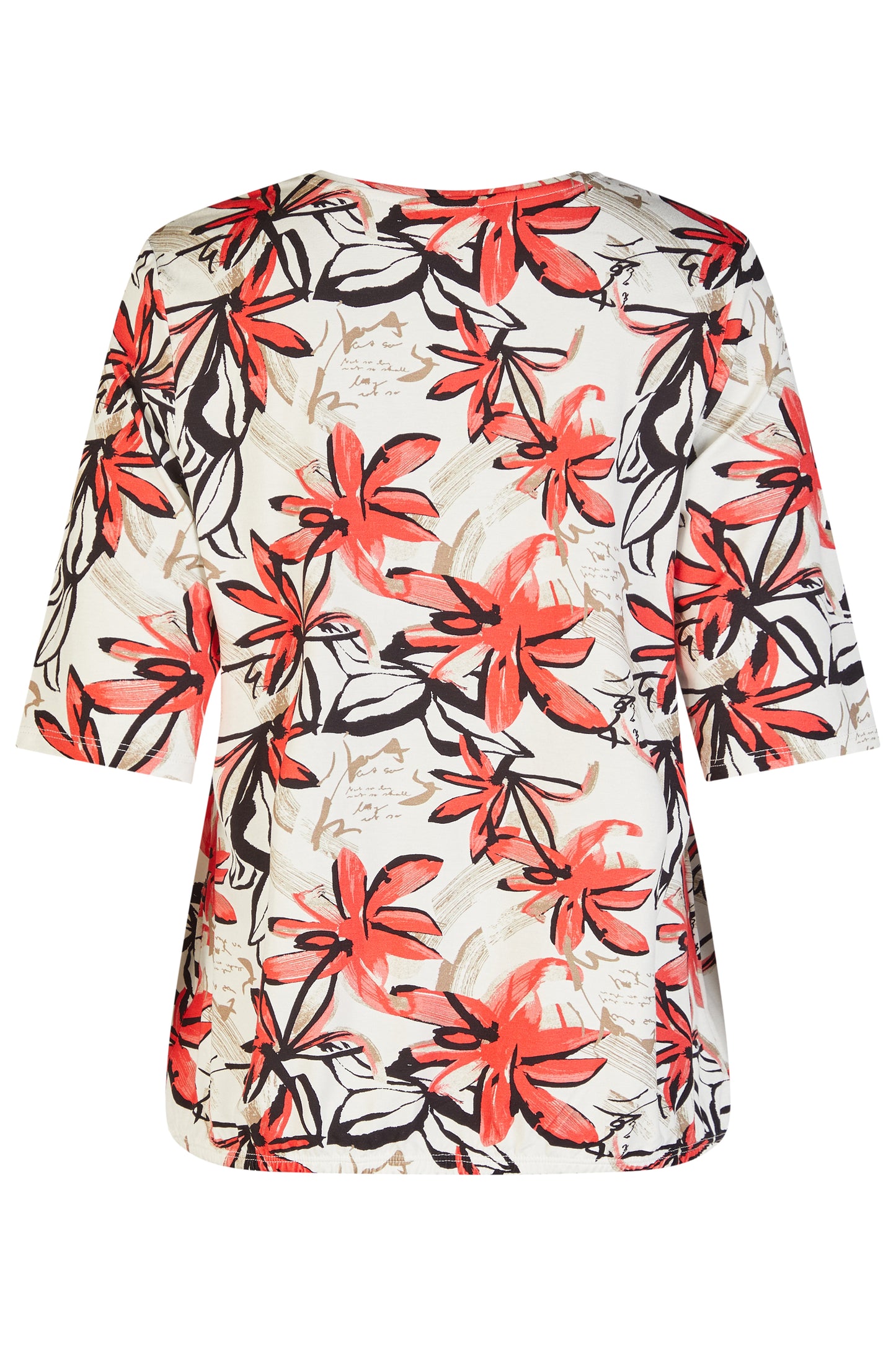 Barbara Lebek Floral Print Top Red 61030062-458