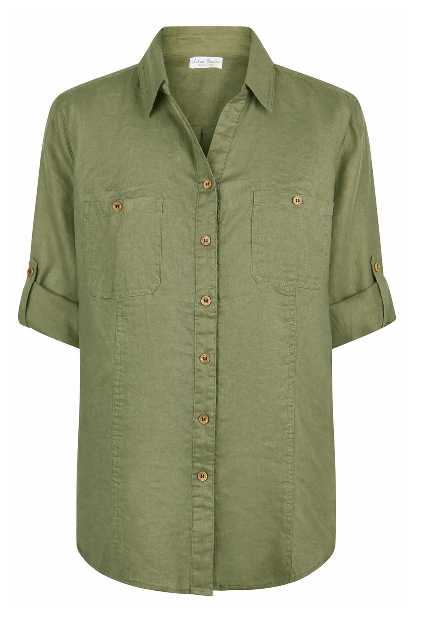 Barbara Lebek Linen Blouse Khaki 62120062-651