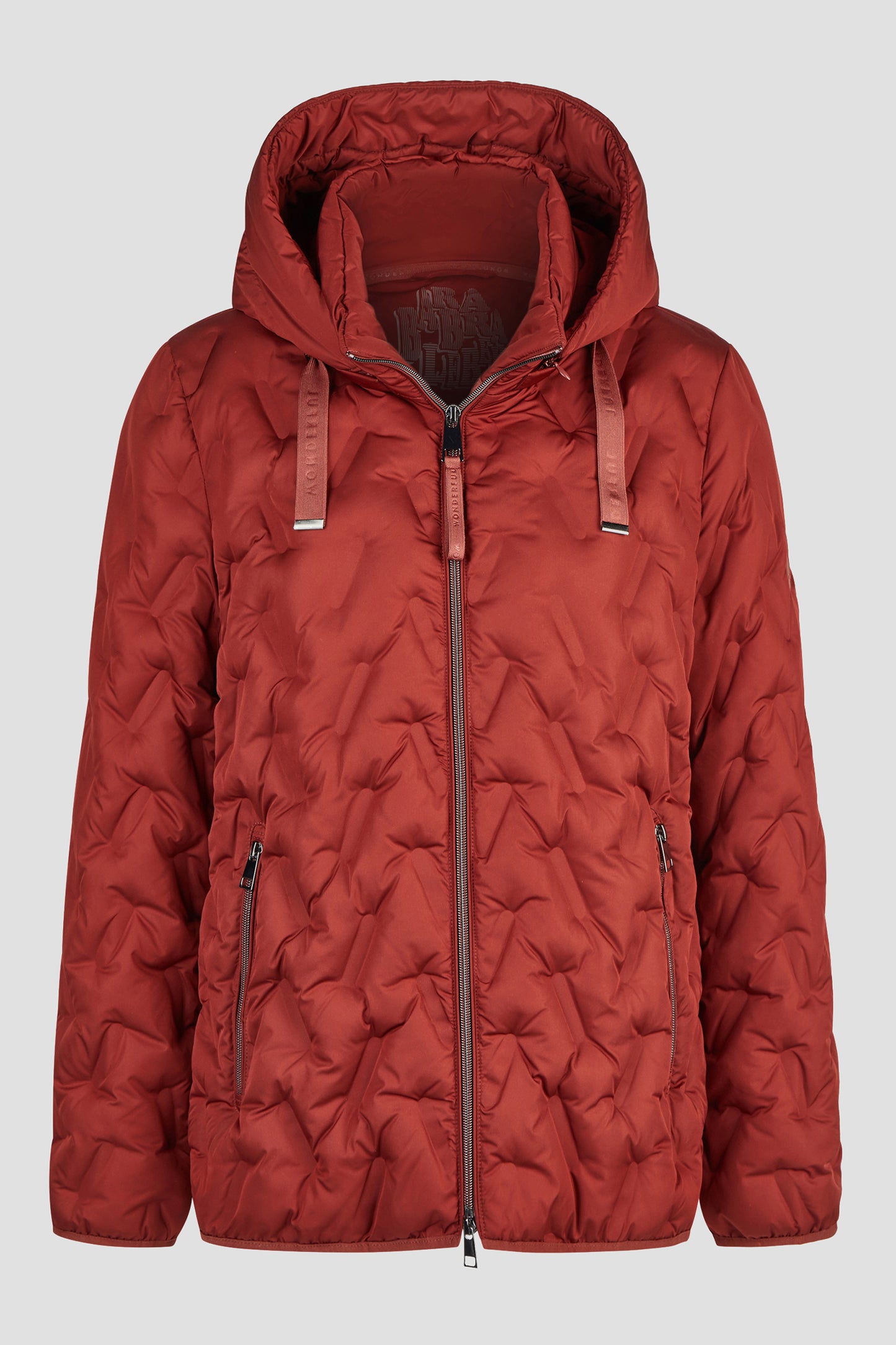 Barbara Lebek Down Free Hooded Jacket Warm Rust 11000062-436