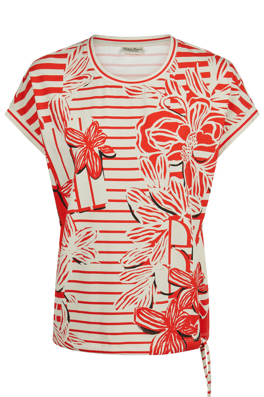 Barbara Lebek Floral Print Top Red 61060062-458