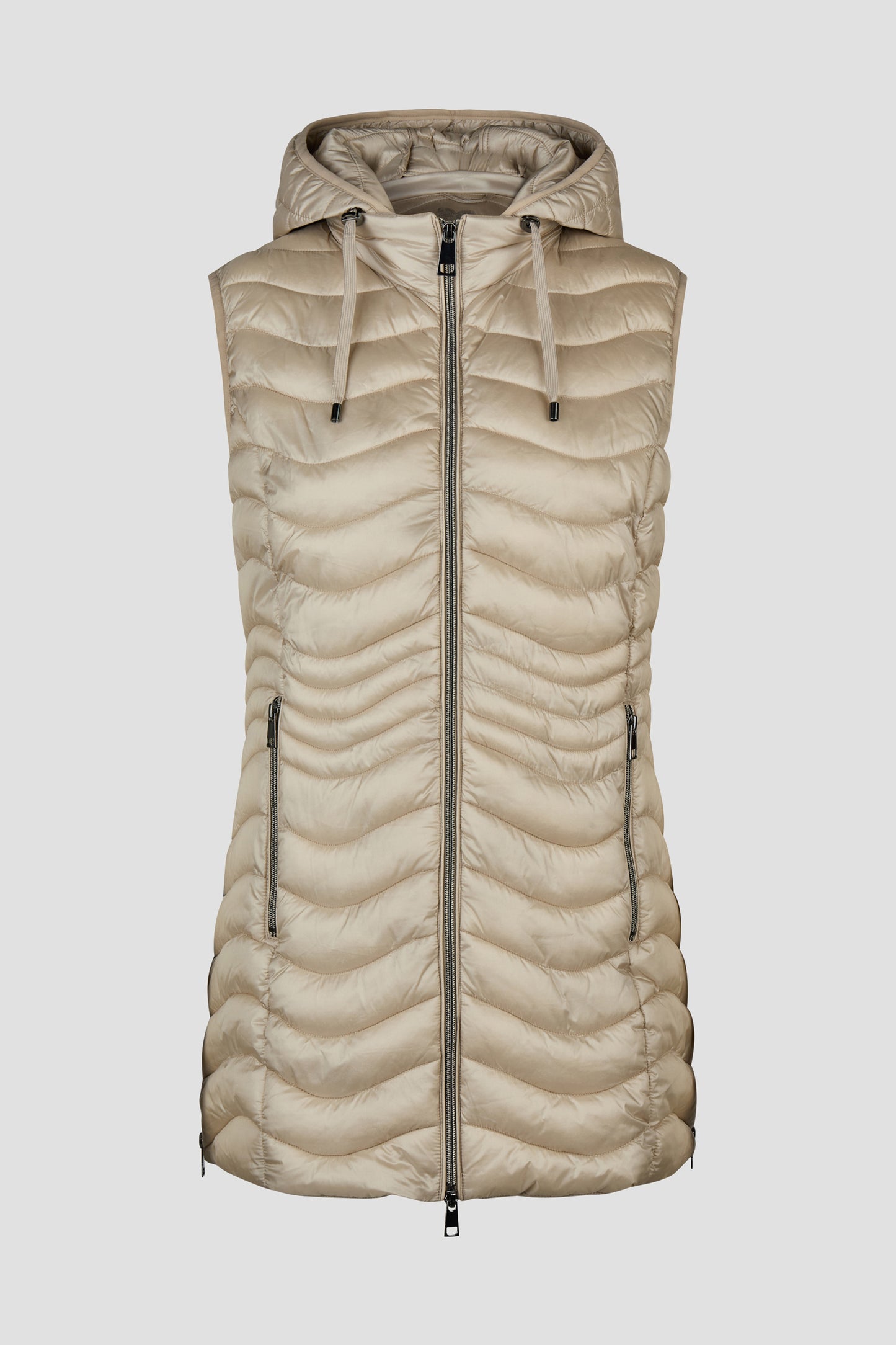 Barbara Lebek Down Free Hooded Gilet Sand 11120062-242