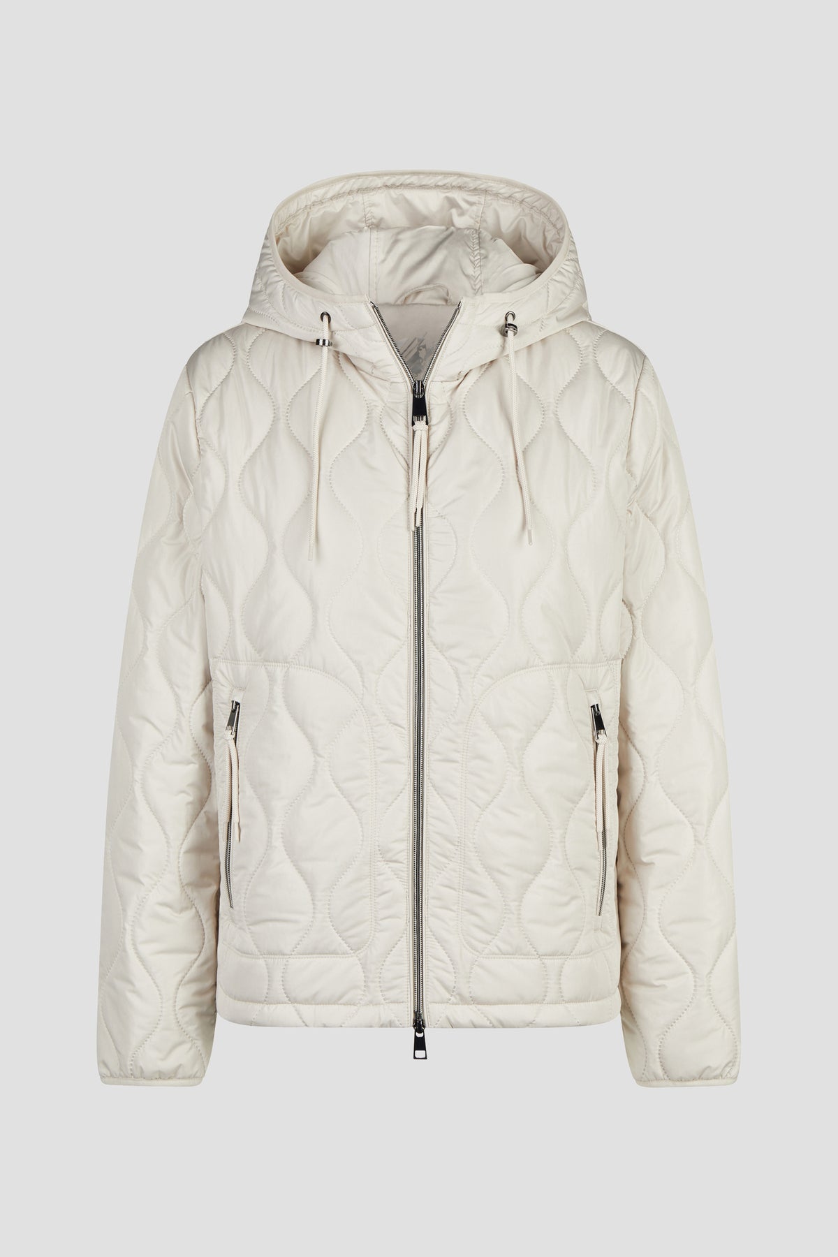 Barbara Lebek Sandwich Quilted Hooded Jacket Cream 10990062-220
