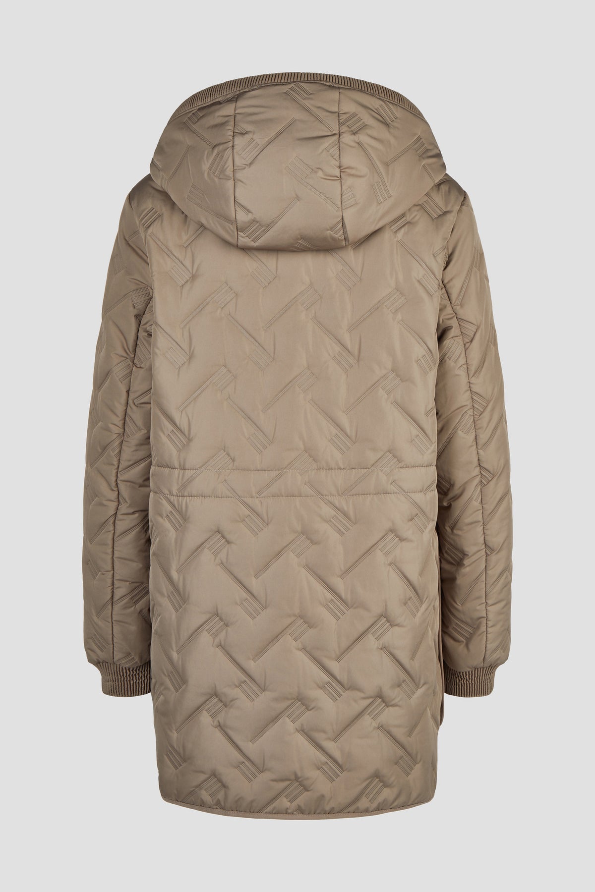 Barbara Lebek Sandwich Quilted Hooded Jacket Taupe 10980062-305