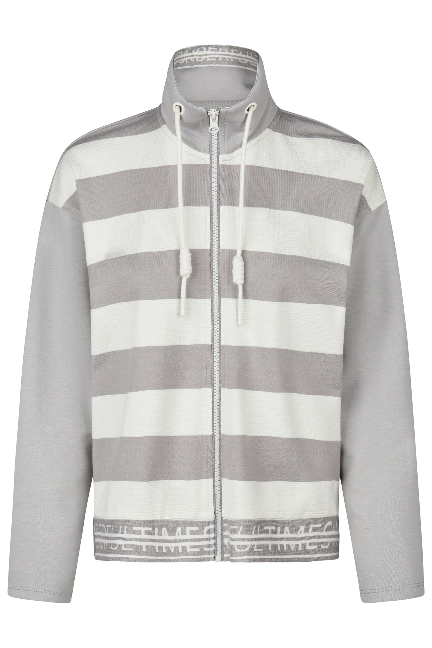 Barbara Lebek Striped Zip Up Top Silver 55090062-913