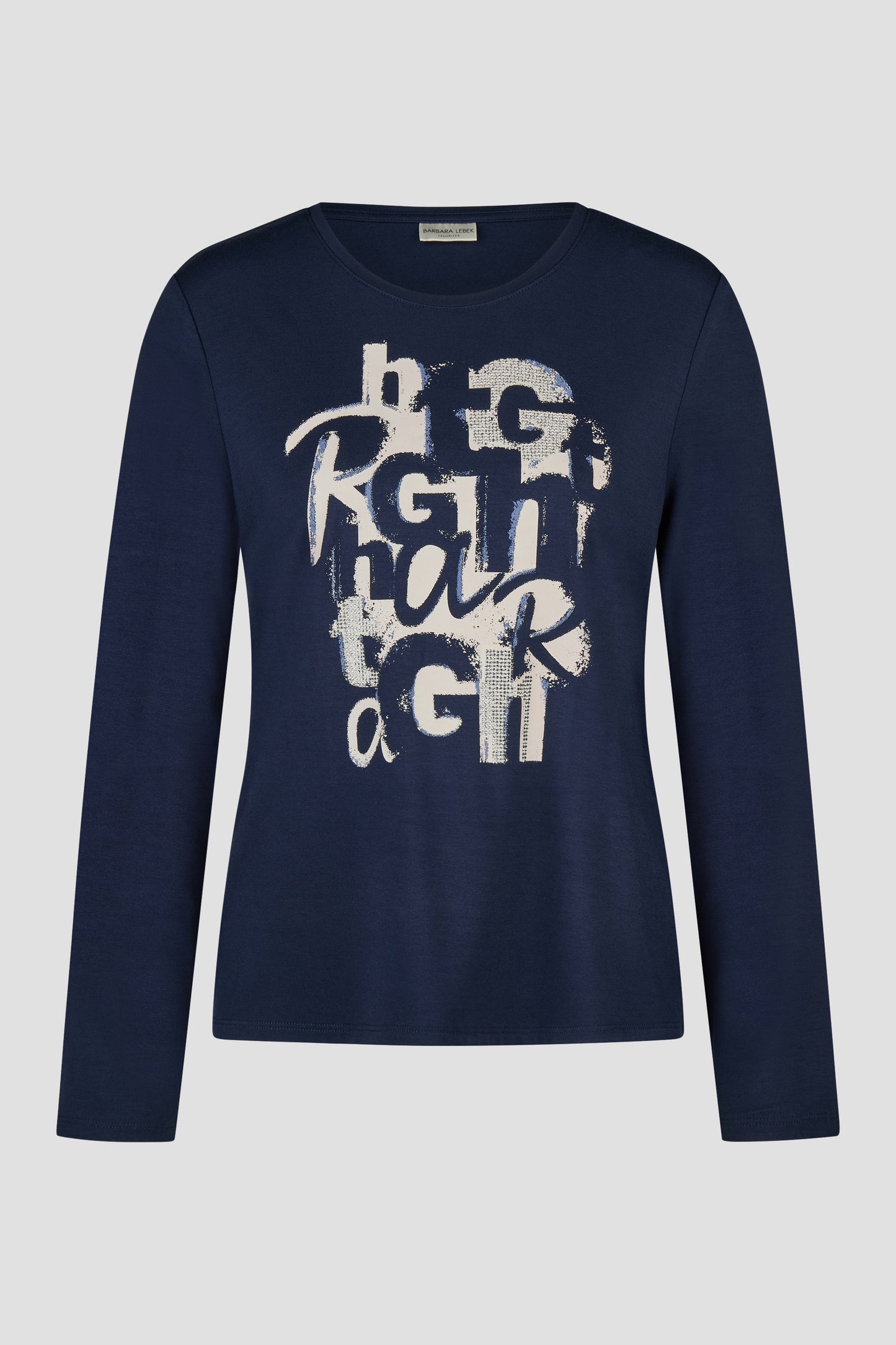 Barbara Lebek Graphic Embellished Print Top Navy 16381062-870